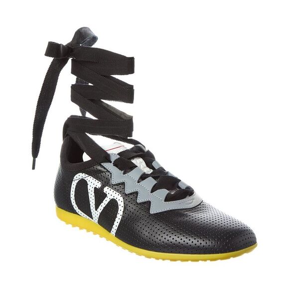 Valentino Chromathon Leather Sneaker Black